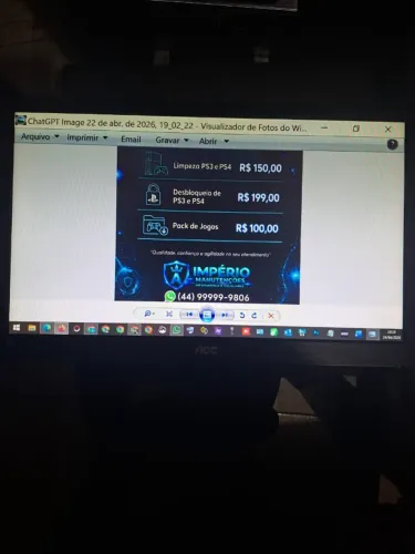 Monitor led 19 vga aceito cartão