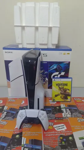 PS5 SLIM MÍDIA FÍSICA 1TB SEMINOVO , 1 CONTROLE, 1 JOGO WOLVERINE GARANTIA 1 ANO, LOJA