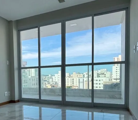 Portas de alumínio branco com vidros 4 folhas