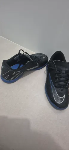 Chuteira Nike Mercurial Preto/Azul Futsal