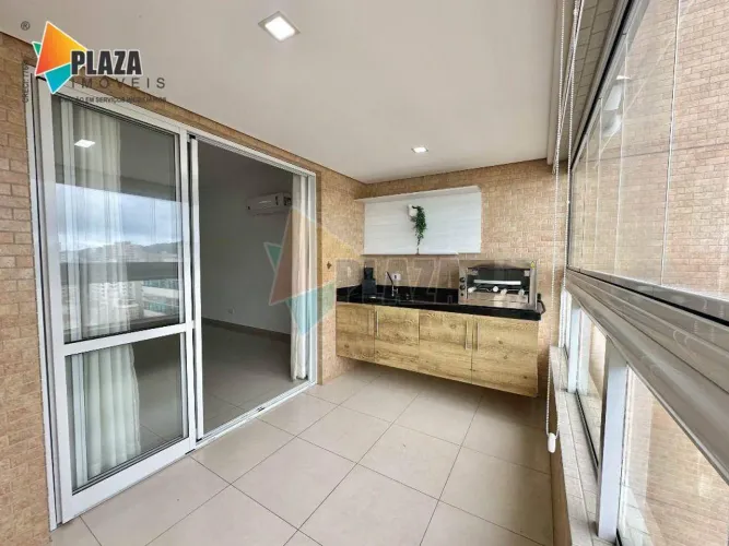 Apartamento com 2 suítes e vista mar, para alugar, no Boqueirão, em Praia Grande/SP.