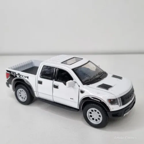 Miniatura Ford F-150 Svt Raptor Supercrew (2013) Kinsmart Branco