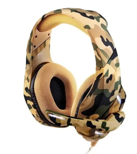 (Novo)Fone De Ouvido Headset Gamer Led P/ Celular Pc Ps4 Camuflado