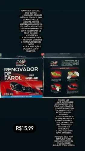 Renovador de farol orbi química