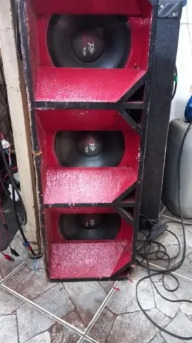 caixa  3 medios grave 10 poleg audio top 550w rms  8 ohms cada novo