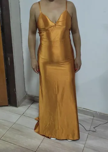 Vestido Longo Terra cota Luxo e Elegância para Festas