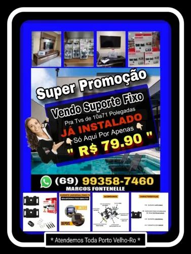 Suporte Fixo Pra Tvs de 10a71 Polegadas Já Instalado Só Aqui Por Apenas R$ 79.90