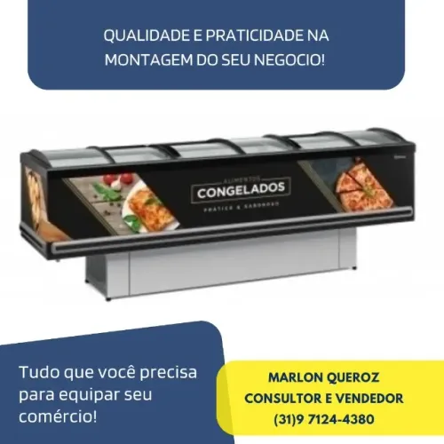 Ilha de congelados Gelopar 1,9m vidro curvo 220 v