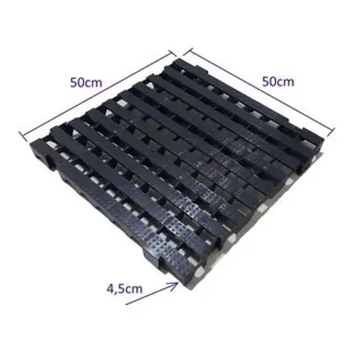 Pallet Piso Palet Estrado de Plástico 50x50x4,5cm aplePreto