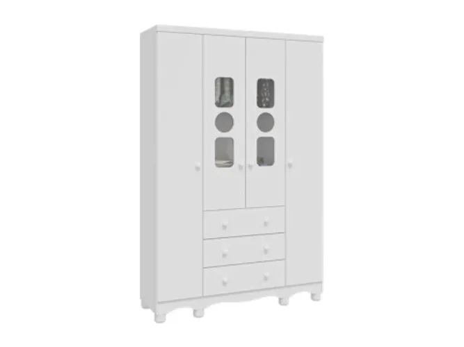 Armário Tedy 4 Portas - Branco OFERTA l75