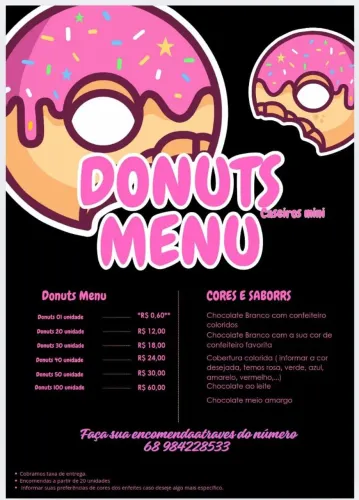 Donuts Caseiros Mini - Sabores e Cores Incríveis!