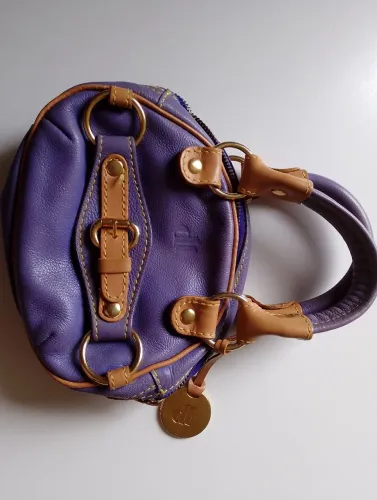Bolsa de mão roxa em couro Datelli 