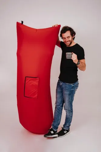 Sofá Inflável Portátil para Camping e Praia - Vermelho