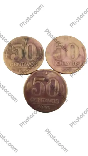 3 Moedas de 50 Centavos 45,55 e 56