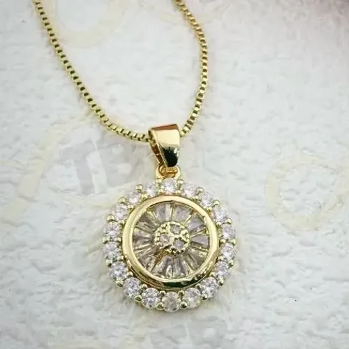 Colar de Zircônias Ponto de Luz Cravejado Folheado Ouro 18k