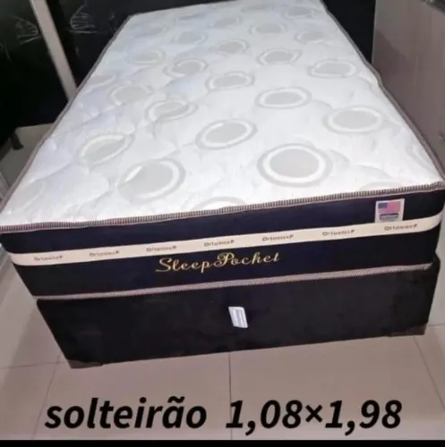 Cama Solteirão com colchão molas ensacadas