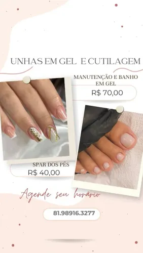 Unhas em gel e spar dos pés