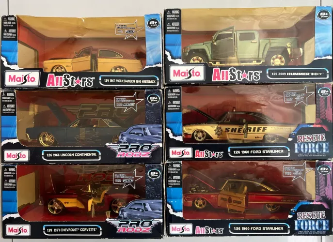 Lev 6 e pague 5. Combo 6 miniaturas 1:24 Raridade MAISTO