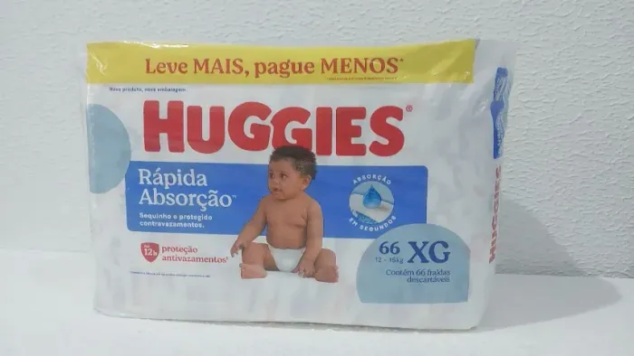 Fralda Huggies XG - Pacote com 66 Unidades | Rápida Absorção