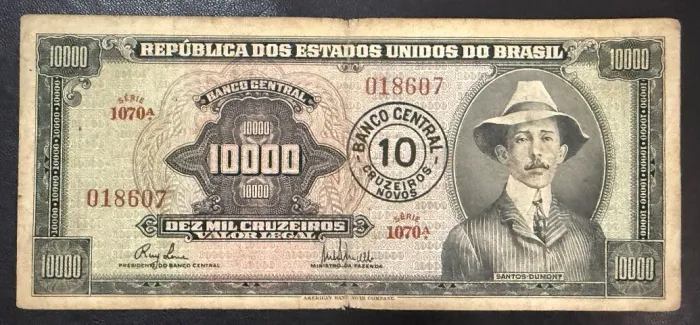 Cédula 10 Cruzeiros Novos 1967 - Brasil