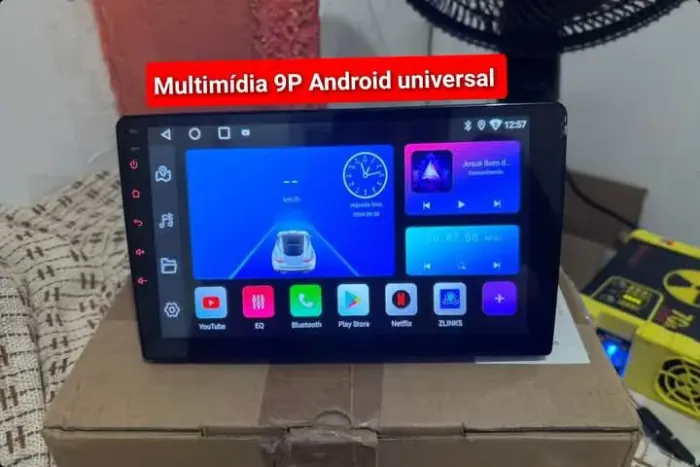 Multimídia 9P Android 2ram 32g g carplay YouTube Netflix Wifi Waze bluetooth universal