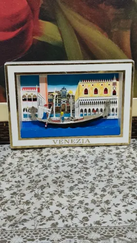 Quadro Decorativo Italiano - Veneza em Relevo - 15 x 20 cm<br>