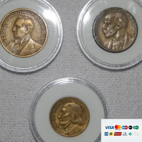 Moedas de Bronze das décadas de 40 e 50 - antiguidades