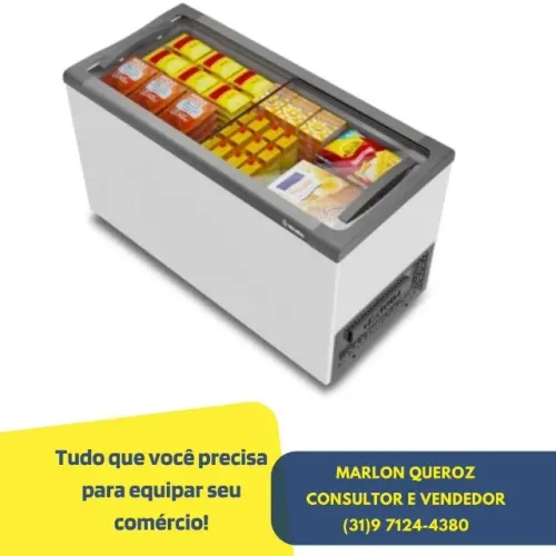 Freezer Horizontal Tampa de Vidro MetalFrio 308 Litros