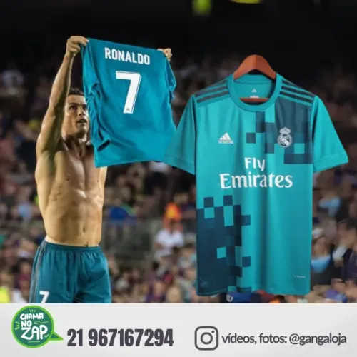 Camisa Real Madrid III 2017/18 Retrô (Cristiano Ronaldo)