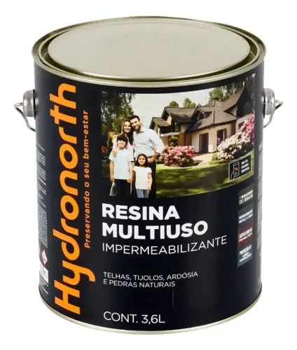 Resina Impermeável Solvent Multiuso Brilho Hydronorth 3,6l Acabamento Brilhante Cor Incolo