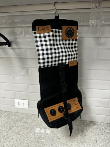 Necessaire Imaginarium - bolsa de higiene pessoal de barbearia com estampa xadrez