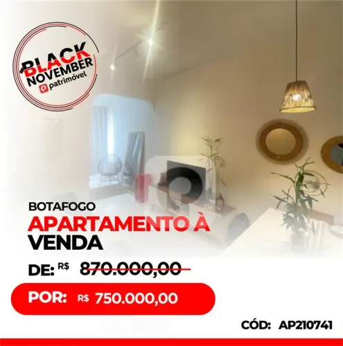 Botafogo Apartamento 2 Quartos com dependência, 63M2