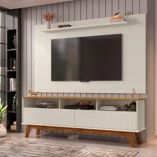 Rack Com Painel Tv até 65 Polegadas Off White
