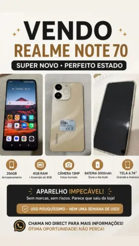 REALME NOTE 70 MUITO NOVO