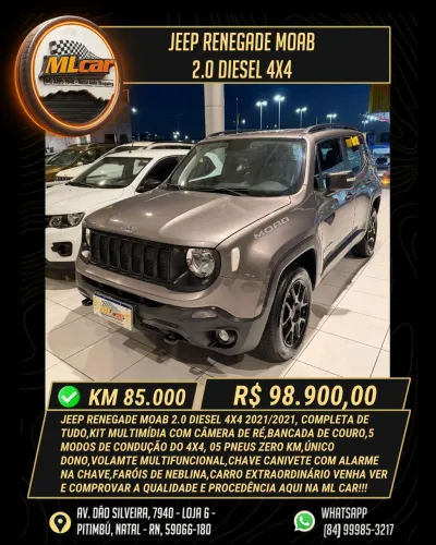 Jeep Renegade Moab 2.0 4X4 TB Diesel AUT 2021