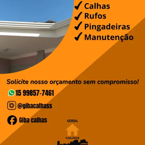 Serviço de Instalação de calhas, Rufos e pingadeiras. Faça já seu orçamento