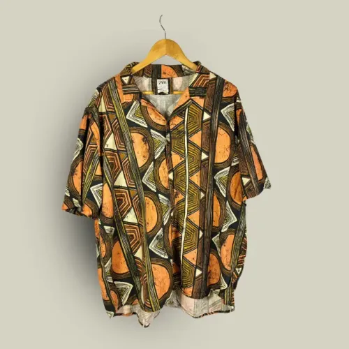 Camisa Zara | Estampa Geométrica Tribal | Tam G | Muito Bem Conservada