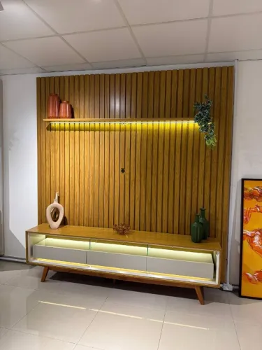 Painel Nobre Ripado 100% MDF + Rack Bancada para TV até 85" (Novo) Entrega Grátis!