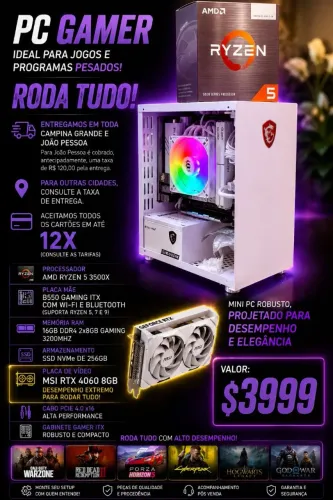 ? **PC Gamer Ryzen 5 + RTX 4060 8GB**<br>