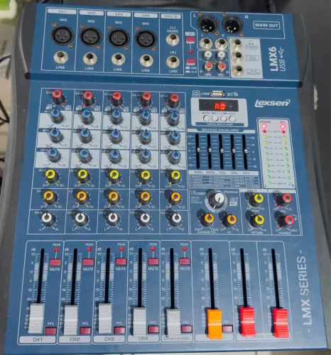Mesa de som Lexsen LMX 6 canais USB/Bluetooth