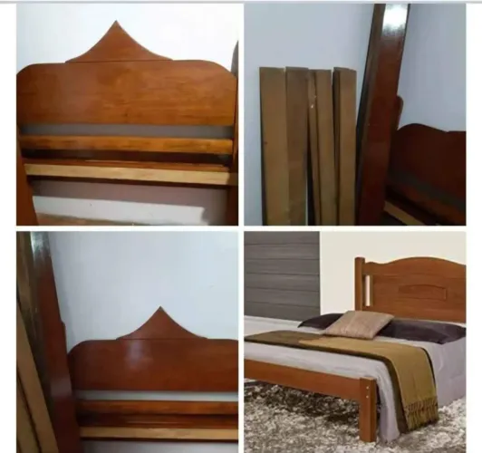 Cama de casal de madeira maciça- mogno!