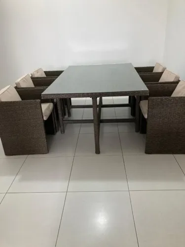Mesa RIVERSIDE 6 cadeiras com vidro