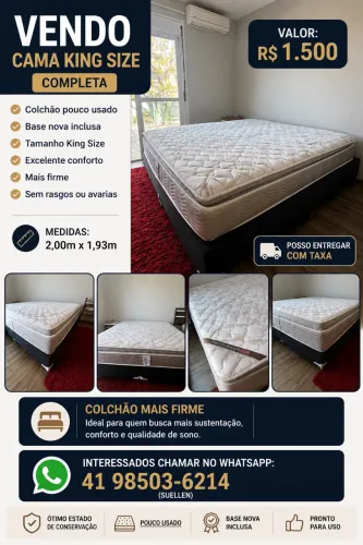 Colchão King Size Ortobom 2,00x1,93 com Base Nova 
