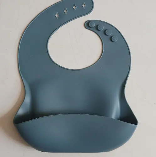 Babador de silicone azul 