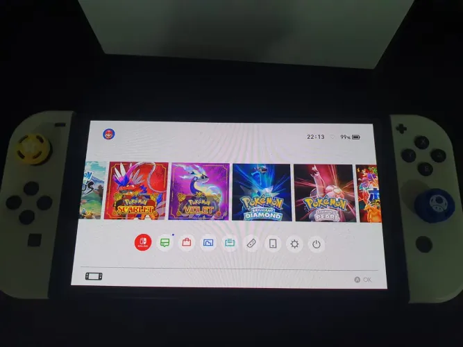 Nintendo switch oled 64gb + sd 256gb  desbloqueado completo com caixa