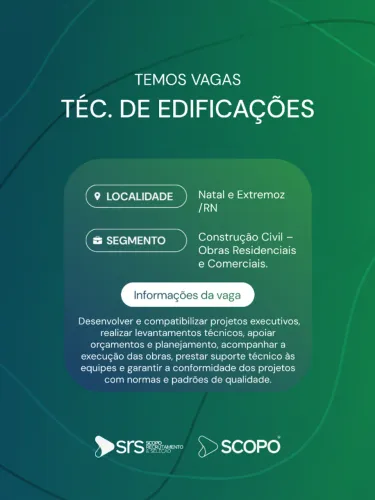 Vaga para Técnico de Edificações