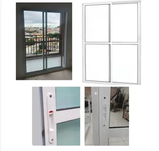 PORTA BALCÃO DA SALA - VIDRO, ESQUADRIA BRANCA, 2 FOLHAS DE CORRER