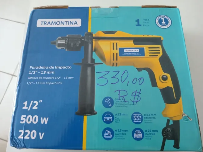 Furadeira de impacto 500w220v Tramontina 
