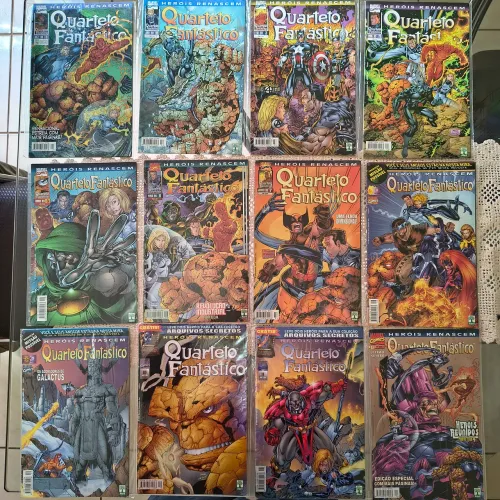 Coleção Completa Quarteto Fantástico - Heróis Renascem 1 a 12 (1998) - Editora Abril 