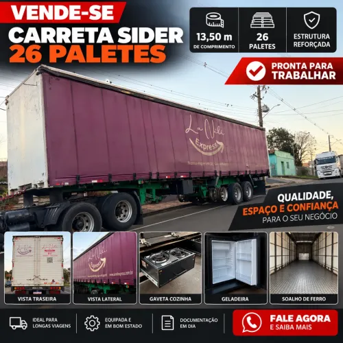 Carreta Sider 26 Paletes FNV - 13,50 Metros